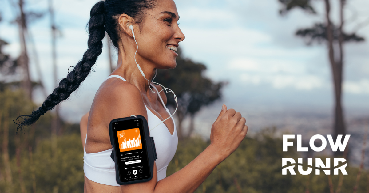 Female running with headset