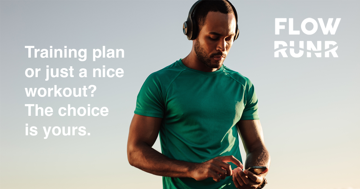 Man selecting workout on phone